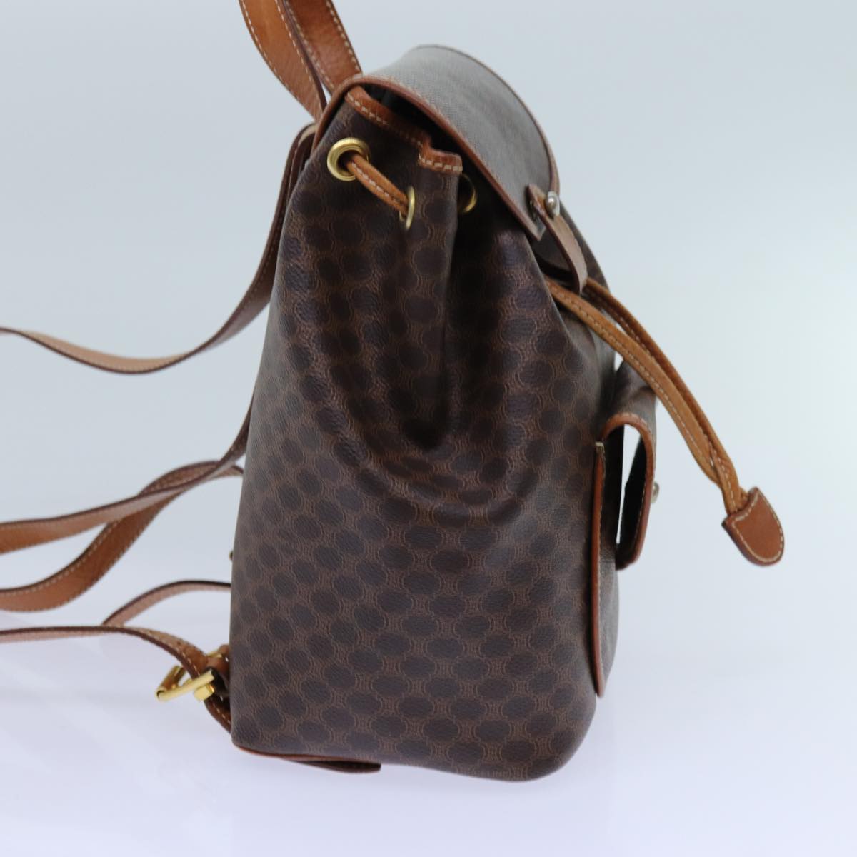 Luxury CELINE Macadam Canvas Backpack PVC Brown  71899