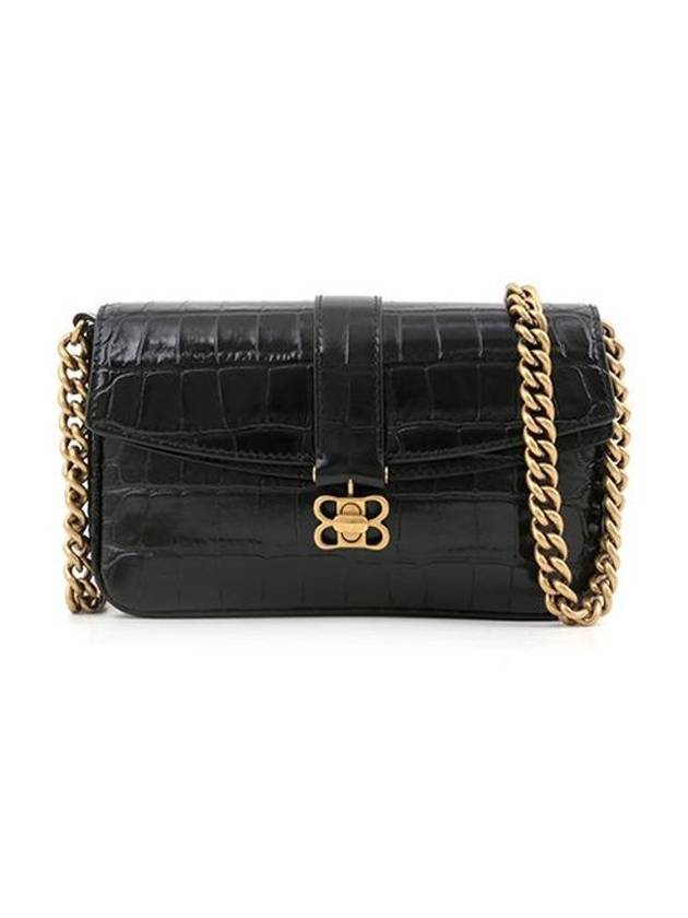 Luxury Balenciaga Trending 2025 BB Logo Buckle Flap XS Shoulder Bag Black