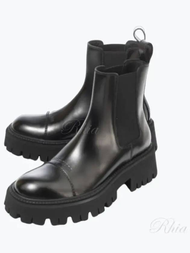 Luxury Balenciaga Trending 2025 Tractor Leather Chelsea Boots Black