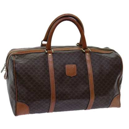 Luxury CELINE Macadam Canvas Boston Bag PVC Brown  72070