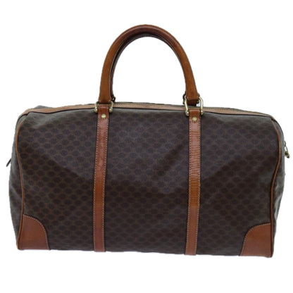 Luxury CELINE Macadam Canvas Boston Bag PVC Brown  72070