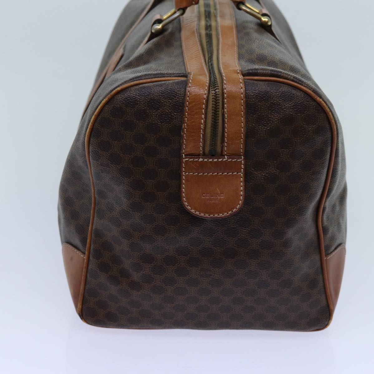 Luxury CELINE Macadam Canvas Boston Bag PVC Brown  72070