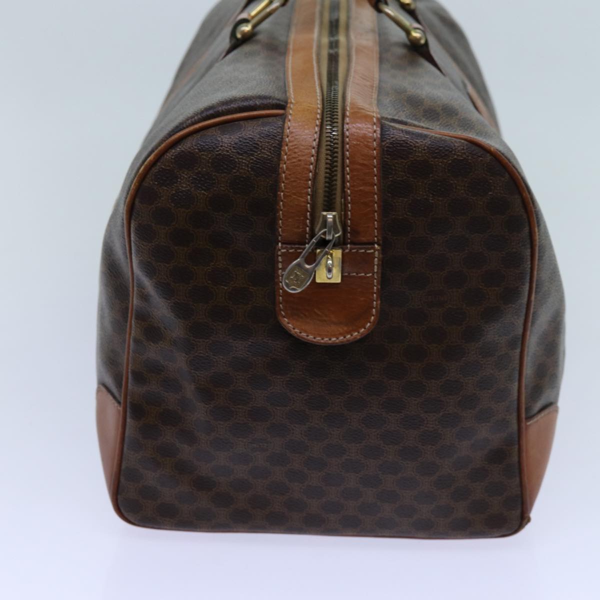 Luxury CELINE Macadam Canvas Boston Bag PVC Brown  72070