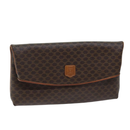Luxury CELINE Macadam Canvas Clutch Bag PVC Brown  72089