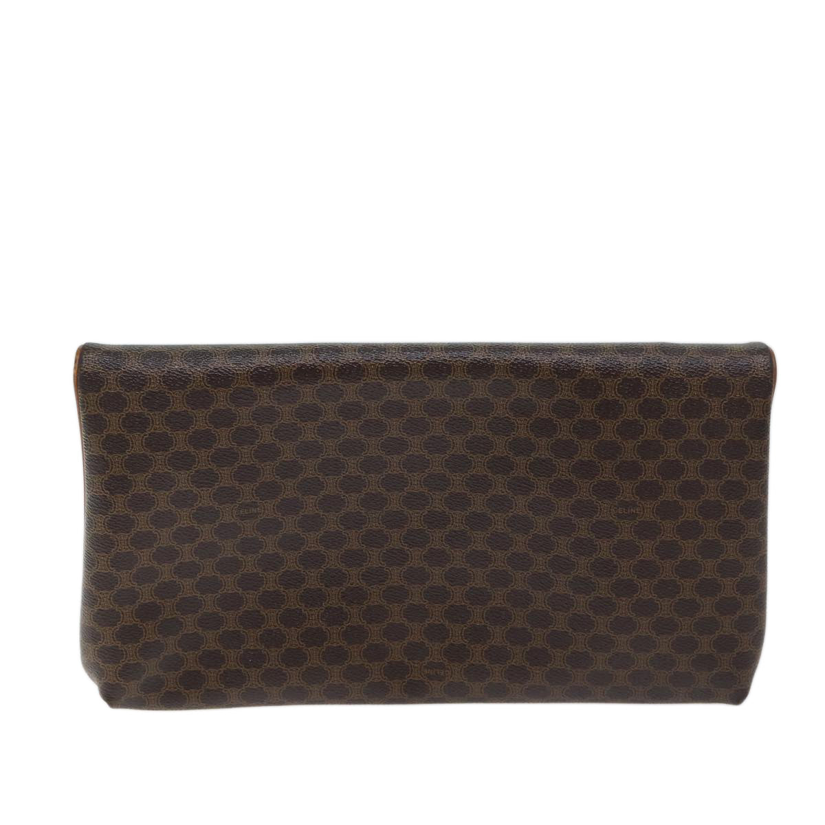 Luxury CELINE Macadam Canvas Clutch Bag PVC Brown  72089
