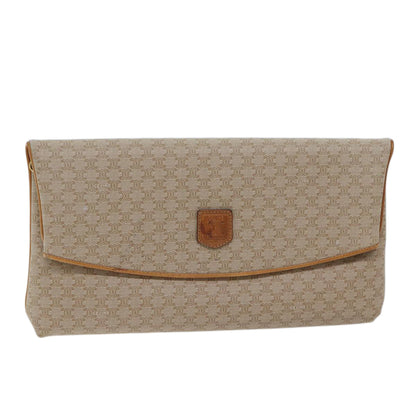 Luxury CELINE Macadam Canvas Clutch Bag Beige  72090