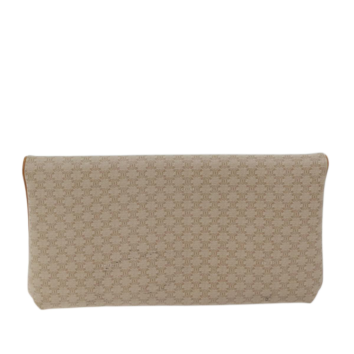 Luxury CELINE Macadam Canvas Clutch Bag Beige  72090