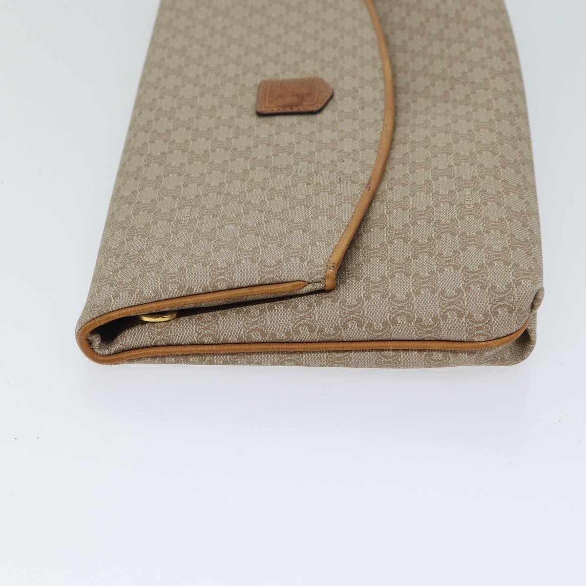 Luxury CELINE Macadam Canvas Clutch Bag Beige  72090