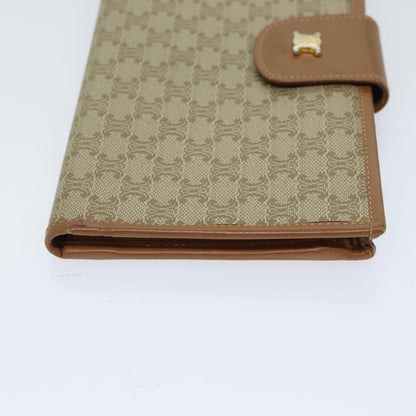 Luxury CELINE Macadam Canvas Long Wallet Coated Canvas Beige  72096
