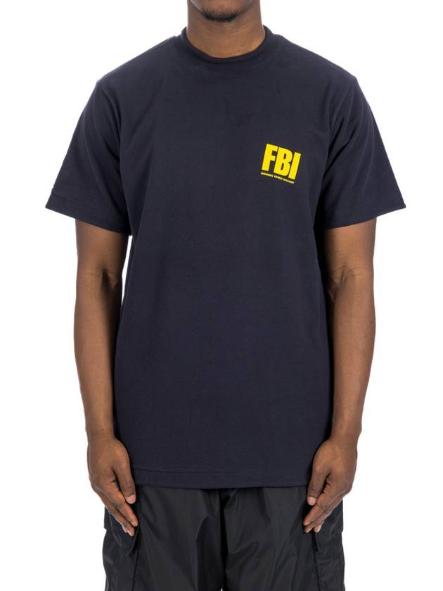 Luxury Balenciaga Trending 2025 FBI Print Reversible Short Sleeve T-Shirt Navy