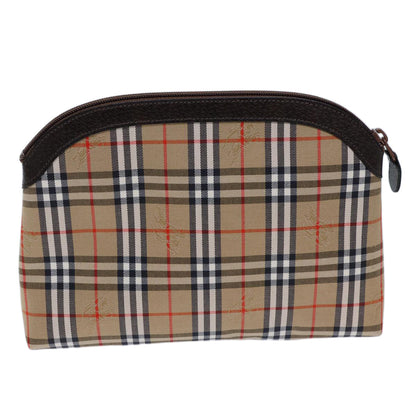 Luxury BurberrySs Nova Check Clutch Bag Canvas Beige Auth 72157