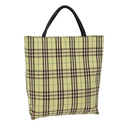 Luxury Burberry Nova Check Tote Bag Nylon Yellow Auth 72168