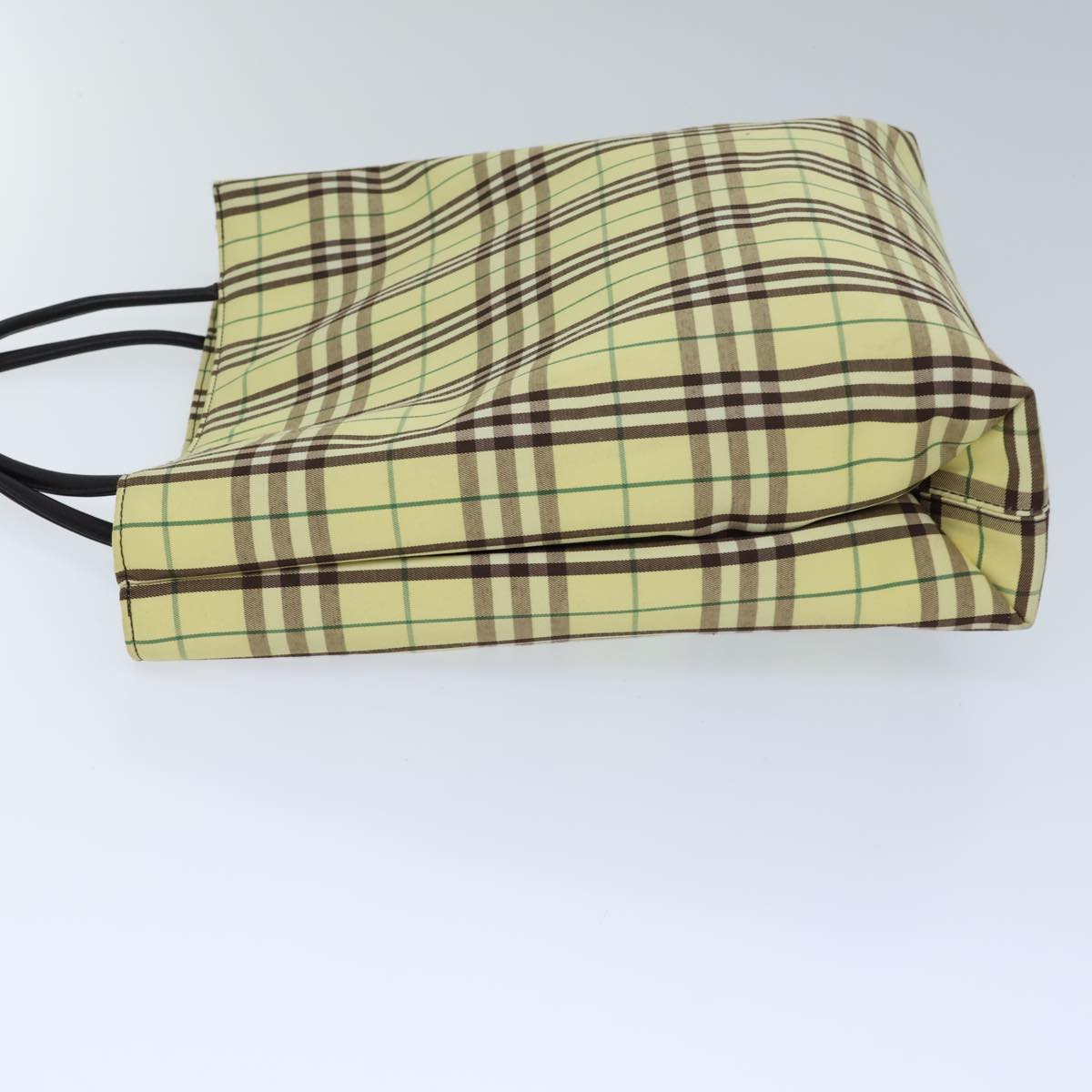 Luxury Burberry Nova Check Tote Bag Nylon Yellow Auth 72168