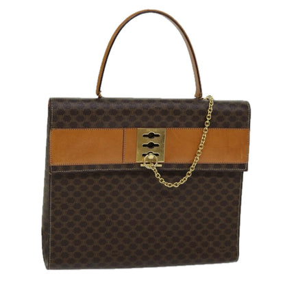 Luxury CELINE Macadam Canvas Hand Bag PVC Brown  72184