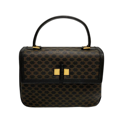 CELINE Handbag Leather, PVC black Macadam Women