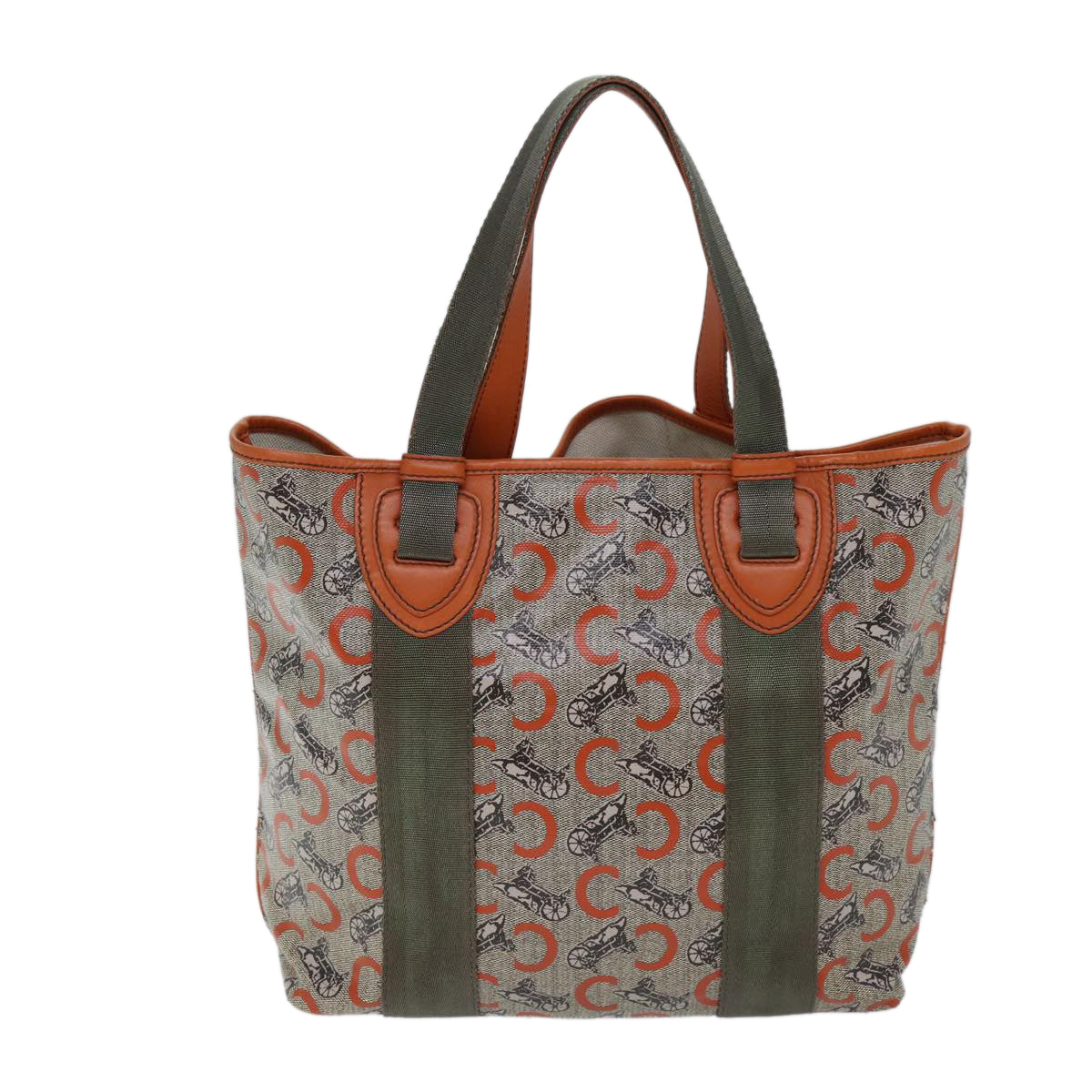 Luxury CELINE C Macadam Canvas Tote Bag Orange  72422