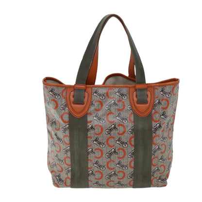 Luxury CELINE C Macadam Canvas Tote Bag Orange  72422