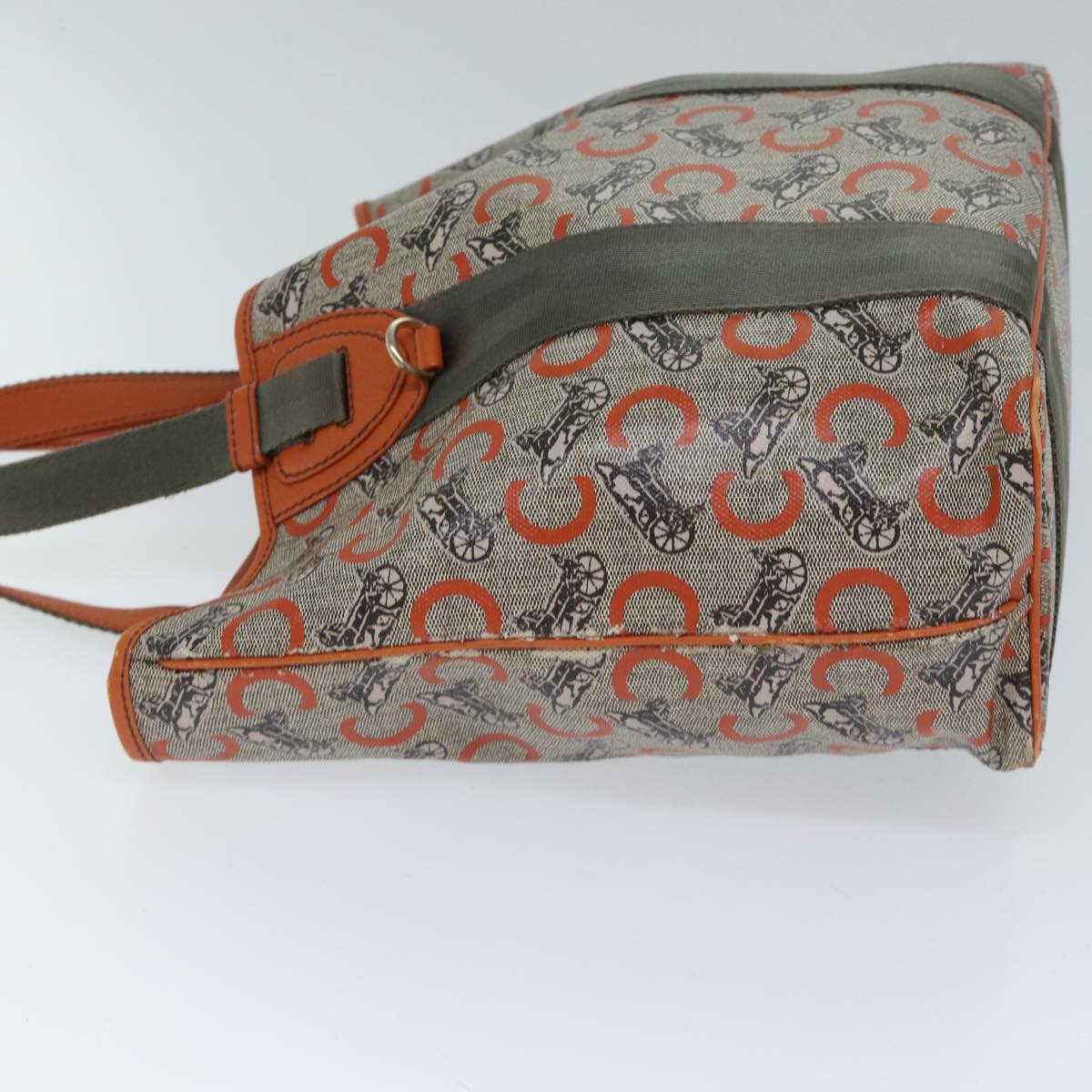 Luxury CELINE C Macadam Canvas Tote Bag Orange  72422