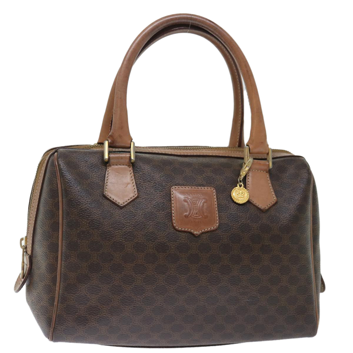 Luxury CELINE Macadam Canvas Hand Bag PVC Brown  72451