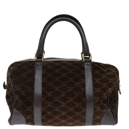 Luxury CELINE Macadam Canvas Boston Bag Brown  72454