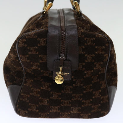 Luxury CELINE Macadam Canvas Boston Bag Brown  72454