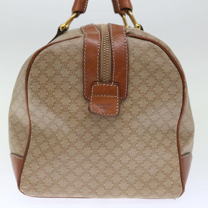 Luxury CELINE Macadam Canvas Boston Bag Beige  72470