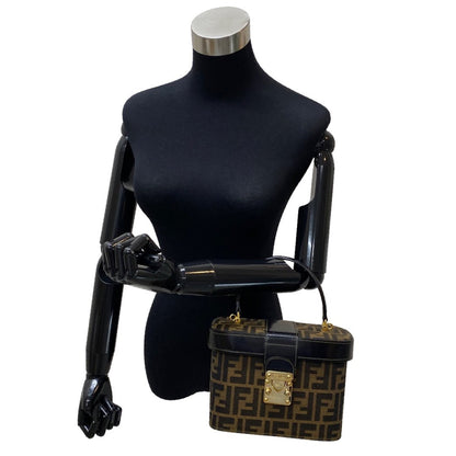 FENDI Shoulder Bag Leather, Canvas black Zucca Women