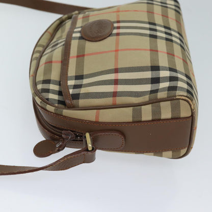 Luxury Burberry Nova Check Shoulder Bag Canvas Beige Auth 72502