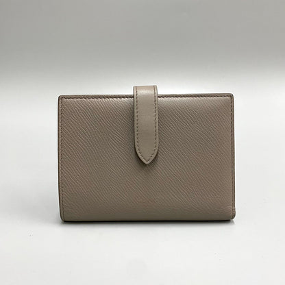 CELINE Bifold Wallet leather gray Women