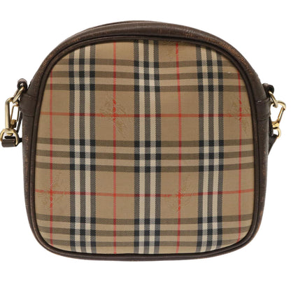 Luxury BurberrySs Nova Check Shoulder Bag Canvas Beige Auth 72616