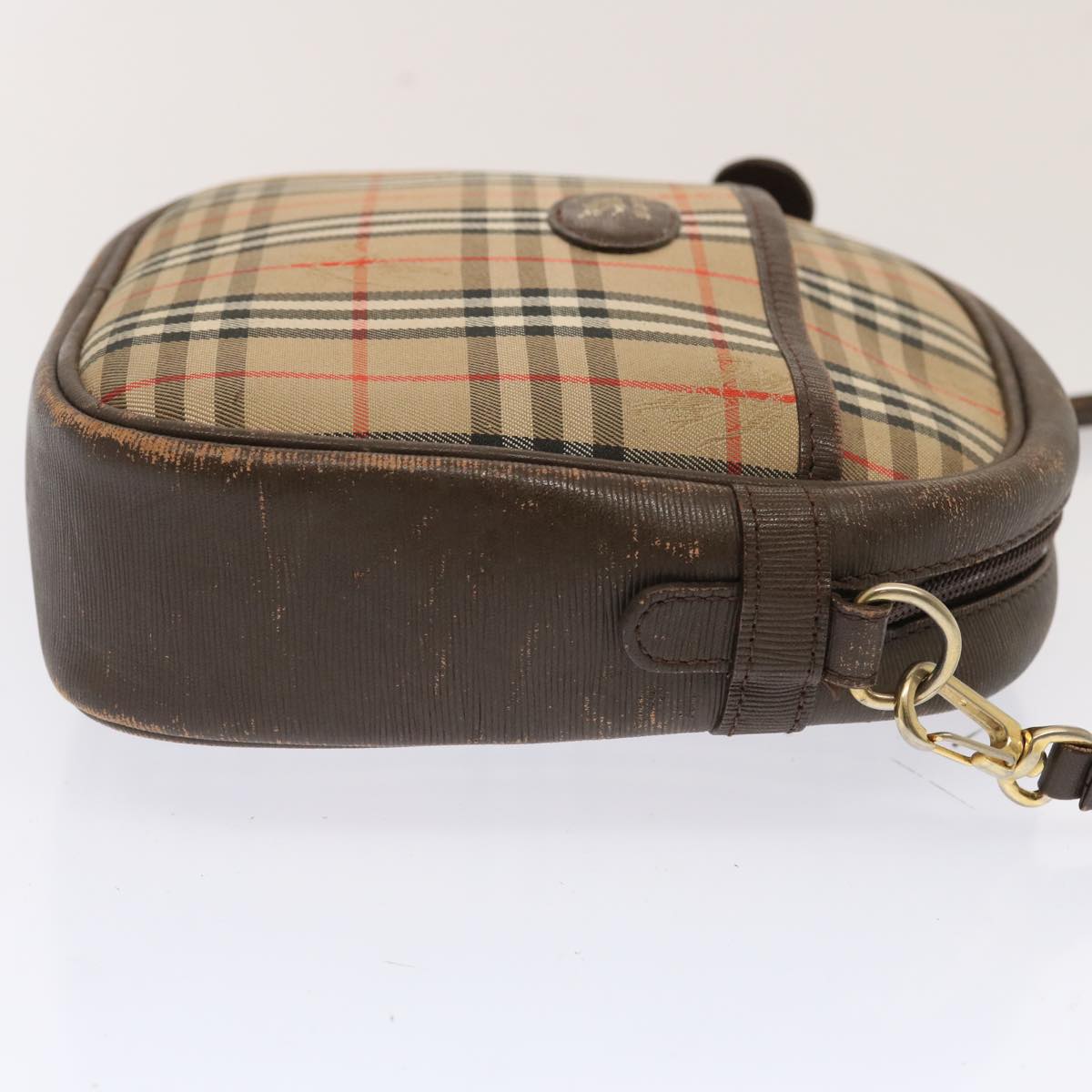 Luxury BurberrySs Nova Check Shoulder Bag Canvas Beige Auth 72616