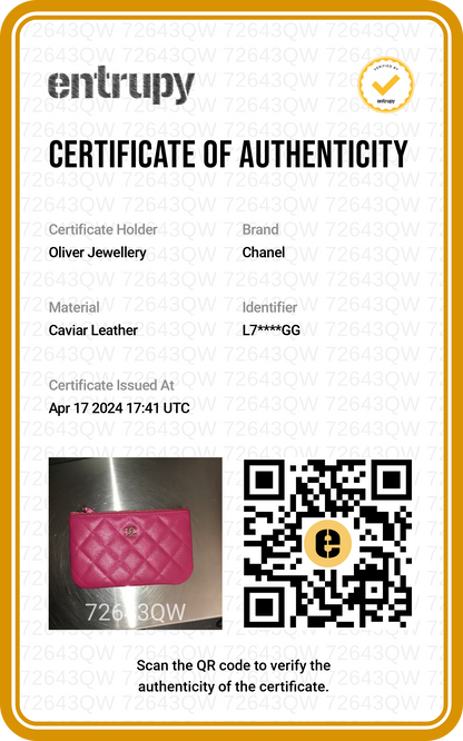 Chanel 2022 Pink Caviar Classic Mini O-Case Pouch