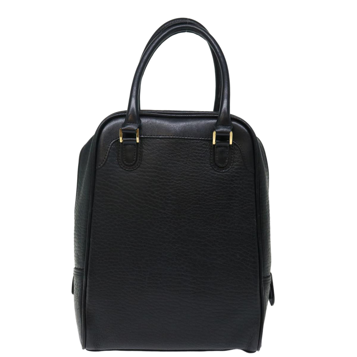 Luxury BurberrySs Shoes case Hand Bag Leather Black Auth 72670