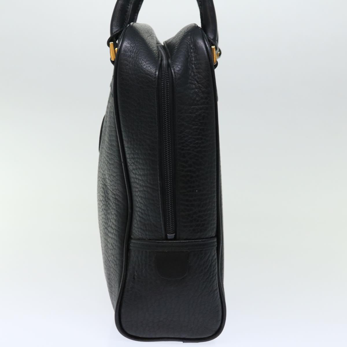 Luxury BurberrySs Shoes case Hand Bag Leather Black Auth 72670