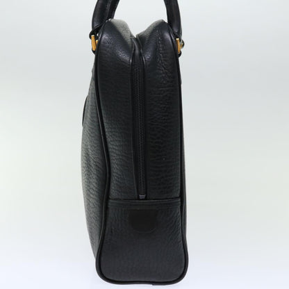 Luxury BurberrySs Shoes case Hand Bag Leather Black Auth 72670