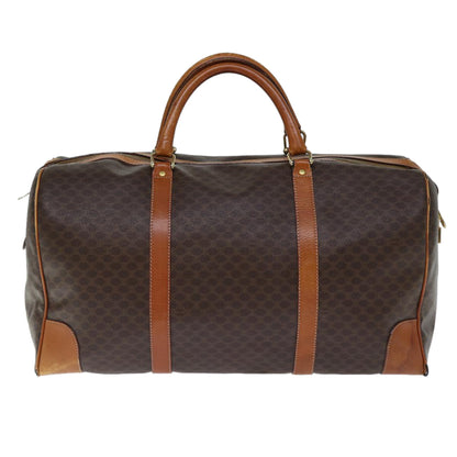 Luxury CELINE Macadam Canvas Boston Bag PVC Brown  72705