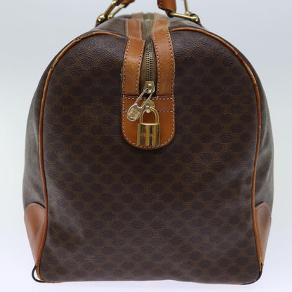 Luxury CELINE Macadam Canvas Boston Bag PVC Brown  72705