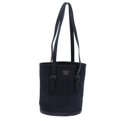 Luxury Burberry Nova Check Shoulder Bag Canvas Navy Auth 72748