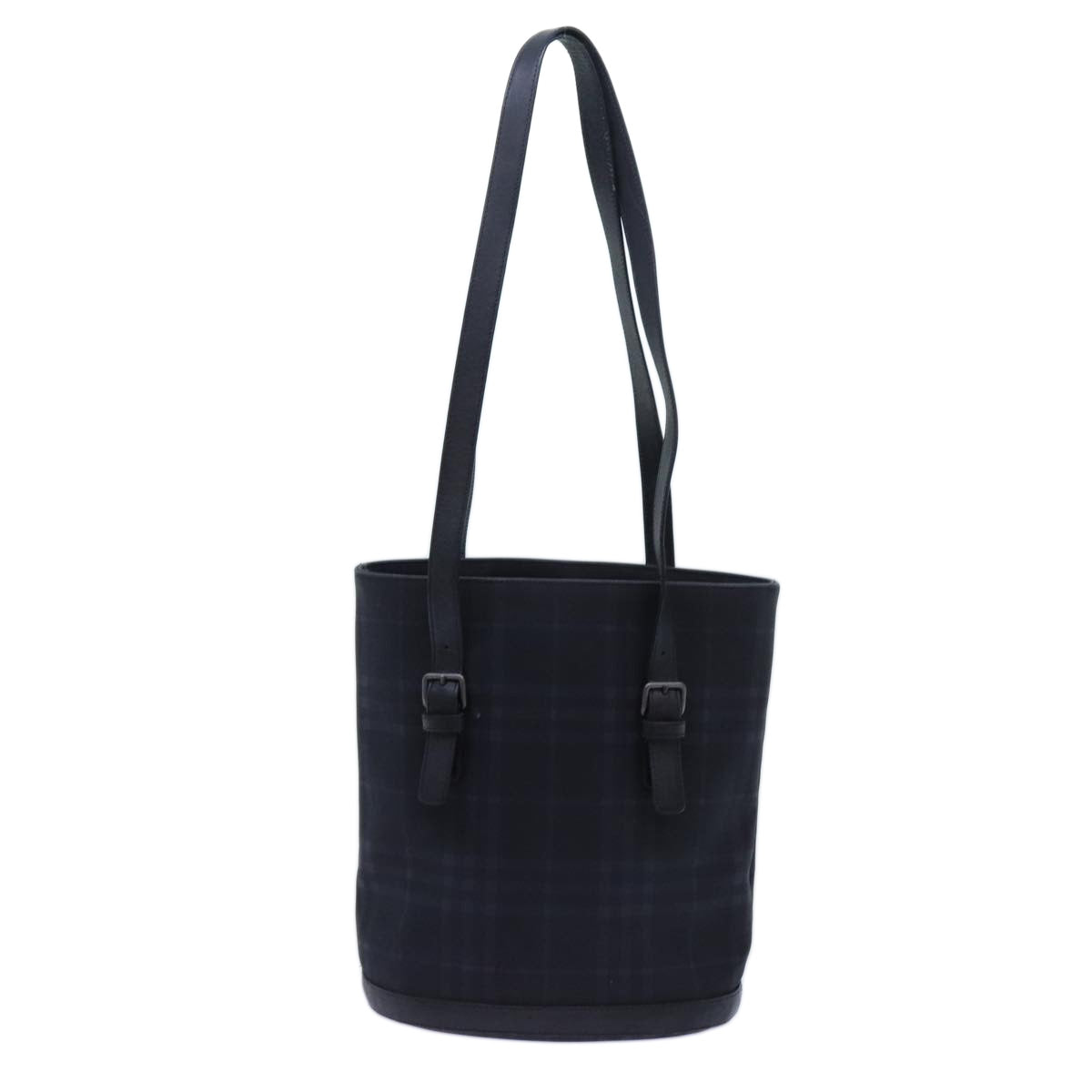 Luxury Burberry Nova Check Shoulder Bag Canvas Navy Auth 72748