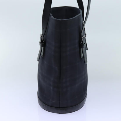 Luxury Burberry Nova Check Shoulder Bag Canvas Navy Auth 72748
