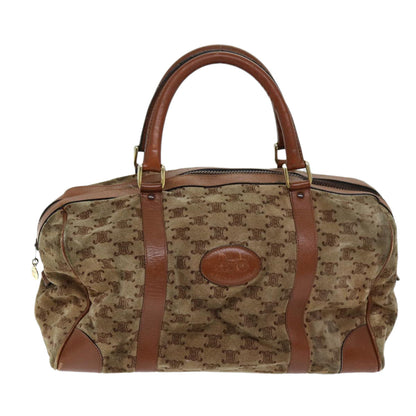 Luxury CELINE Macadam Canvas Boston Bag Beige  72834