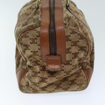 Luxury CELINE Macadam Canvas Boston Bag Beige  72834