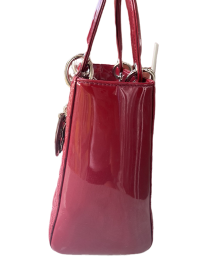 Lady Dior Medium Bag Red Patent Leather SKU 0194