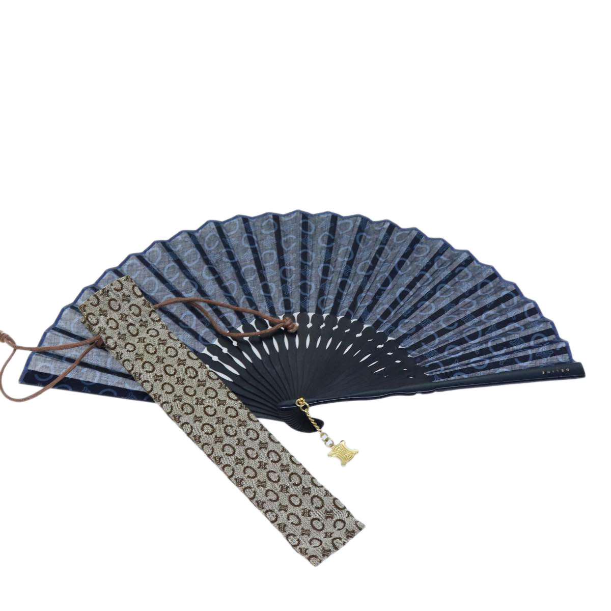 Luxury CELINE C Macadam Canvas Japanese Fan Navy  72918