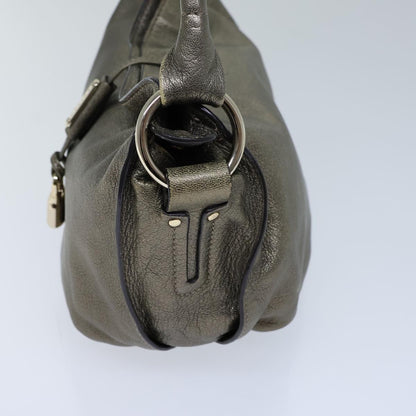 Luxury CELINE Shoulder Bag Leather Silver  72958
