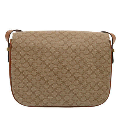 Luxury CELINE Macadam Canvas Shoulder Bag Beige  73027