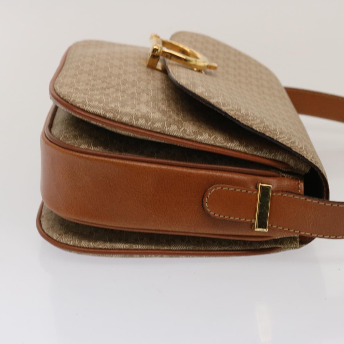Luxury CELINE Macadam Canvas Shoulder Bag Beige  73027
