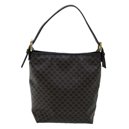 Luxury CELINE Macadam Canvas Shoulder Bag PVC Black  73131