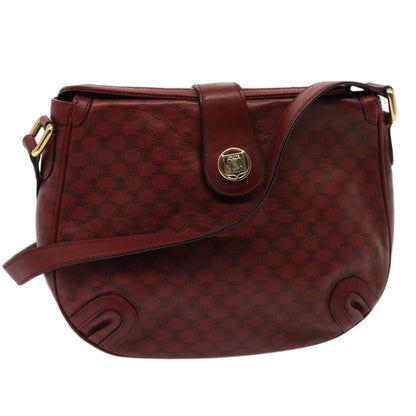 Luxury CELINE Macadam Canvas Shoulder Bag Red  73167