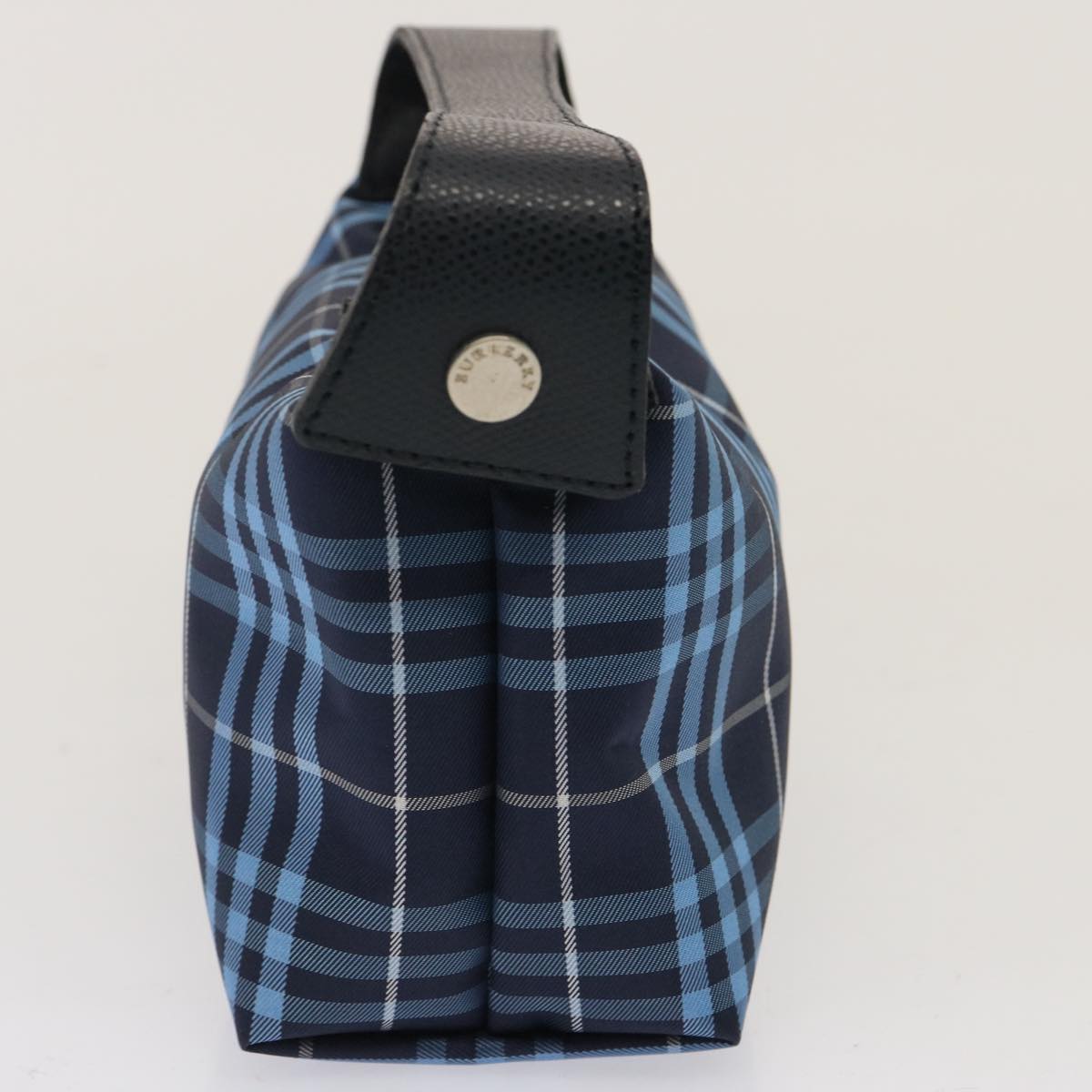 Luxury Burberry Nova Check Hand Bag Nylon Blue Auth 73195